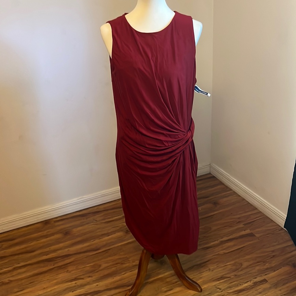 Red midi dress